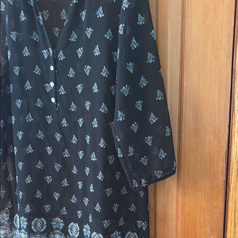 J. Jill Black Dress with White Paisley Design - Picture 4 of 16